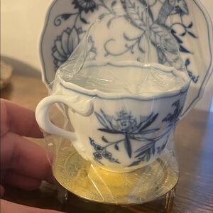 Floral Blue and White coffee cup